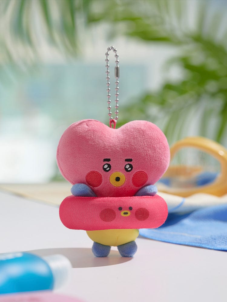 BT21 OFFICIAL BASIC SUMMER PLUSH KEYRING - TATA