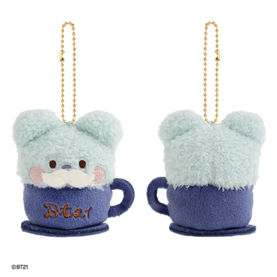 BT21 OFFICIAL MININI PLUSH KEYRING  LATTE