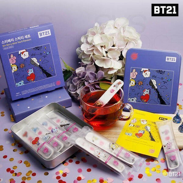 BT21 STIR BERRY STICK TEA SET
