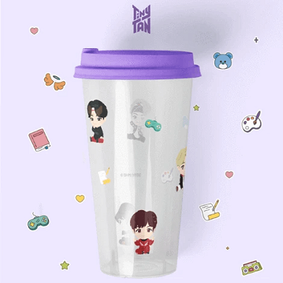 BTS TINYTAN CLEAR REUSABLE TUMBLER