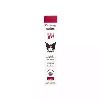 THE CRÈME SHOP X KUROMI  [HELLO LIPPY]  TINTED MOISTURIZING LIP BALM (ANGELIC ROSE)