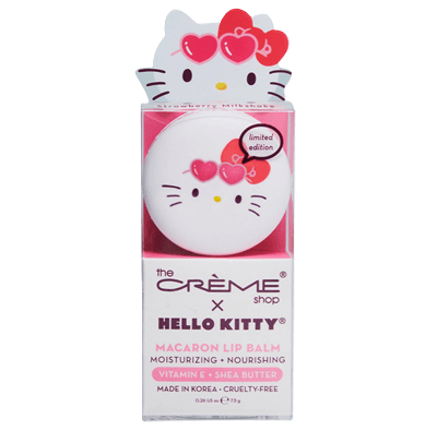 THE CRÈME SHOP X HELLO KITTY  [HYALURONIC ACID & MURUMURU]  MACARON LIP BALM  (STRAWBERRY MILKSHAKE)