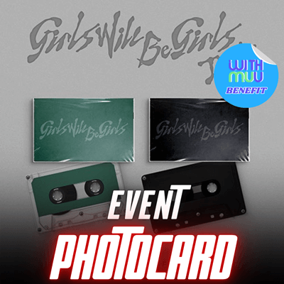 ITZY ALBUM GIRLS WILL BE GIRLS  (CASSETTE TAPE VER.)  -  2 ALBUMS SET       |  KPOP USA WITHMUU OFFICIAL  PHOTOCARD  (RANDOM 1 OUT OF 5)