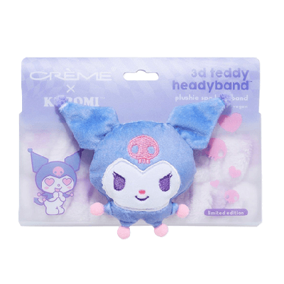 THE CRÈME SHOP X KUROMI [PLUSH SPA HEADBAND] 3D TEDDY HEADBAND