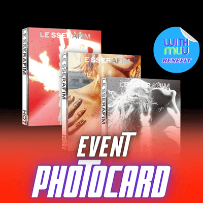 LE SSERAFIM  5TH MINI ALBUM HOT  -  3 ALBUMS SET    |    KPOP USA WITHMUU OFFICIAL PHOTOCARD  (RANDOM 3 OUT OF 5) PER SET +  GROUP PHOTOCARD (SET ONLY)