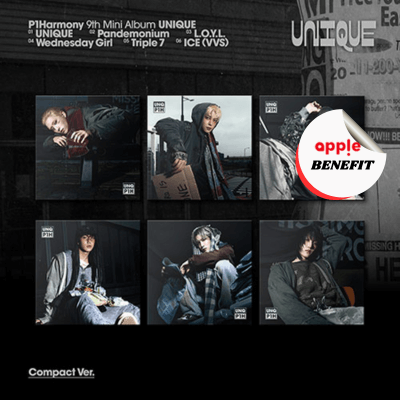 P1HARMONY 9TH MINI ALBUM UNIQUE   (COMPACT VER.)  -  6 ALBUMS SET    |   KPOP USA APPLE OFFICIAL  PHOTOCARD B (RANDOM 1 OUT OF 6)