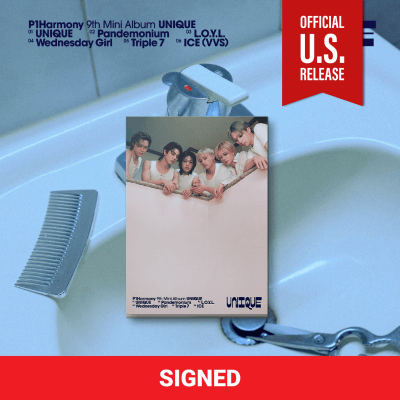 P1HARMONY 9TH MINI ALBUM UNIQUE   (U.S VER)   HELLO82 POP-UP EXCLUSIVE  [RANDOM MEMBER SIGNED ALBUM]  |   INCLUDES  U.S EXCLUSIVE PHOTOCARD (RANDOM 1 OUT OF 6)