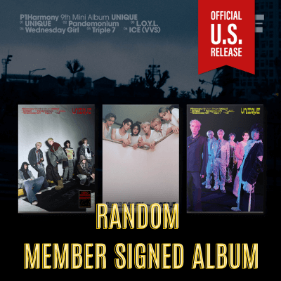P1HARMONY 9TH MINI ALBUM UNIQUE   (U.S VER)   HELLO82 POP-UP EXCLUSIVE  [RANDOM MEMBER SIGNED ALBUM]  |   INCLUDES  U.S EXCLUSIVE PHOTOCARD (RANDOM 1 OUT OF 6)