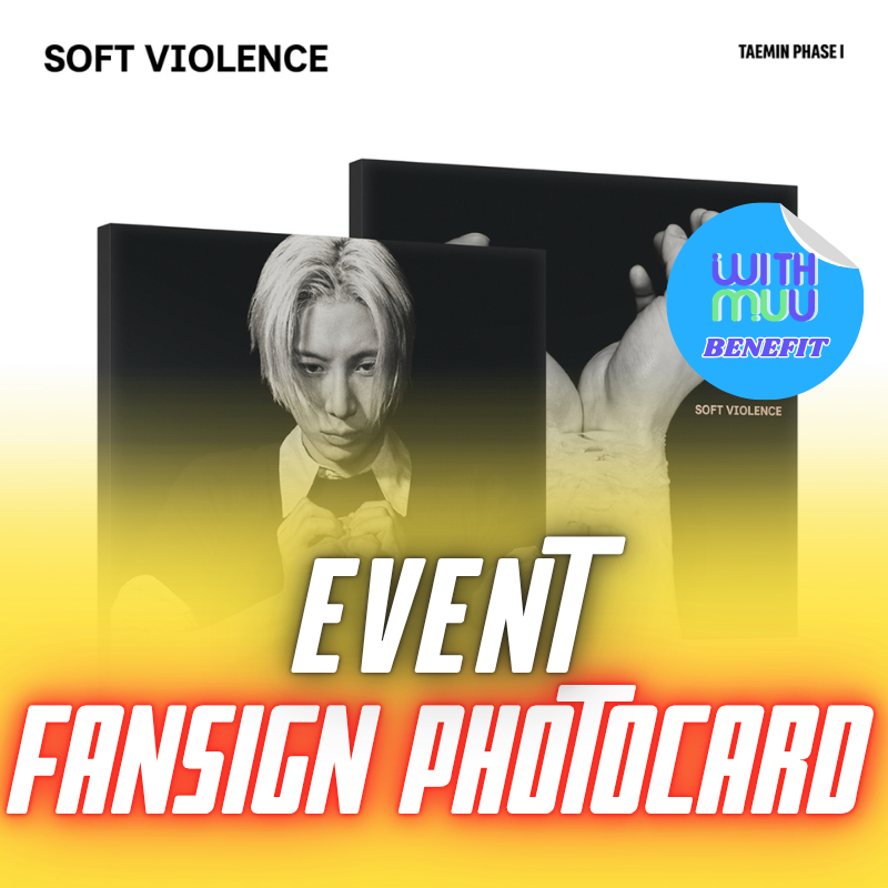 [FANSIGN PHOTOCARD]  SHINEE TAEMIN ALBUM PHASE I: Soft Violence  (PHOTOBOOK VER.)   -  2 ALBUMS SET    |  KPOP USA WITHMUU OFFICIAL PHOTOCARD  (RANDOM 1 OUT OF 2)      [PRE]