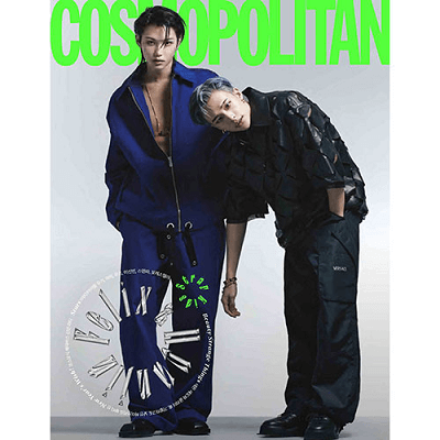 STRAY KIDS HYUNJIN & FELIX COSMOPOLITAN 2023-1 MAGAZINE TYPE A  | INCLUDEDS PRE ORDER GIFT - Hyunjin Postcard + Random Unit Postcard