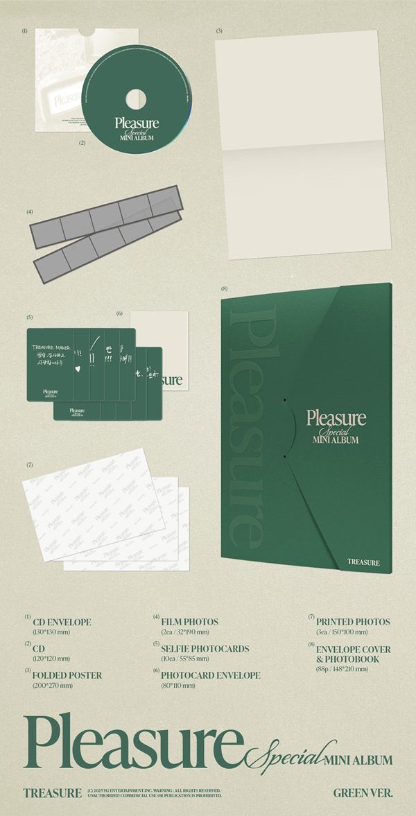 TREASURE SPECIAL MINI ALBUM PLEASURE   |  KPOP USA APPLE OFFICIAL PHOTOCARD (RANDOM 1 OUT OF 10)