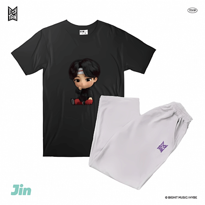 BTS TINYTAN X TIYP  OFFICIAL  [3D BLACK PAJAMA SET]